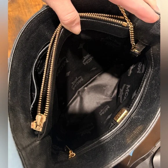 MCM Black Saffiano Leather Bucket Bag with Mini Pouch - Picture 8 of 10